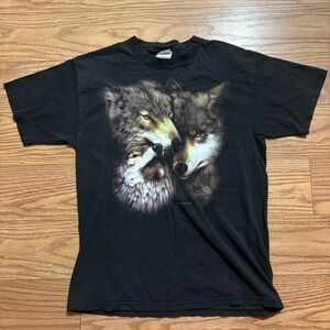 Vintage 90s y2k 2000s Optima Alpha Wolf Shirt Large